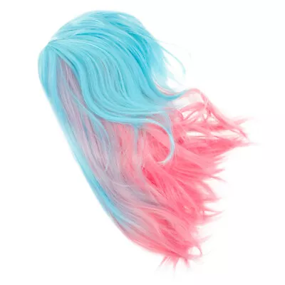  Rainbow Medium-length Wig Pink And Blue Beautiful Makeup Lolita • £12.58