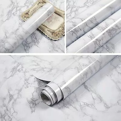 5m*60cm Kitchen Marble Wall Paper Sticker Counter Top Cabinet Cover Film • £10.99