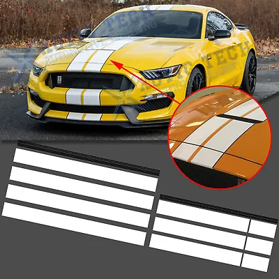 Sporty Decal Hood Roof Trunk White Black Stripe Stickers For Ford Mustang 2015+ • $39.97