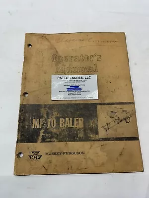 Operator's Manual For Massey-Ferguson Model MF-10 Baler • $10