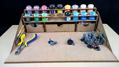 Paint Stand 18 Pots Storage Workshop Wargames Table Top Citadel Paint Rack • £19.99