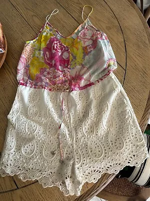 ZIMMERMANN - Size 1 Embroidered Playsuit   Romper  Silk • $50