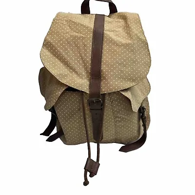 Mossimo Brown Polka Dots External Pockets Drawstring Backpack • $14.99