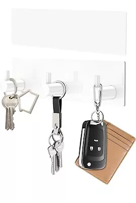 Key Holder Wall Mount Chrome Self Adhesive Key Hanger Metal Small Key Rail  7  • $9.99