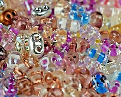 $4.27 • Buy Twin 2 Hole Czech Glass Seed Beads   MIXTURE COLOR # 66   50 Grams Loose