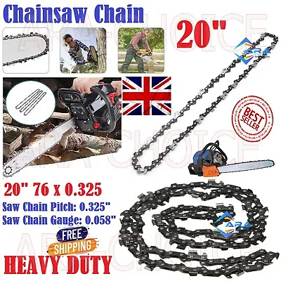 20  Inches Heavy Duty Electric Kings Bar Chainsaw Chain Precision Cutting Cutter • £9.49