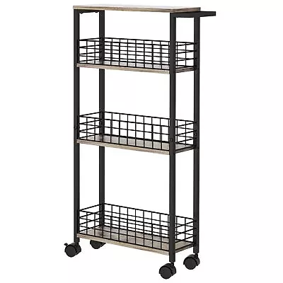 Slim Storage Cart For Small Spaces 4 Tier Mobile Rolling Cart With Wheels Sl... • $55.47