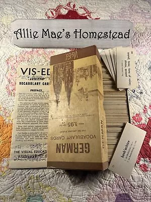 Vintage Vis-Ed German Vocabulary Cards 1000 Flashcards - Made In USA • $7.99