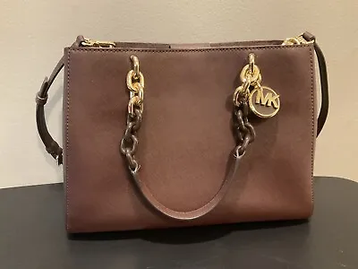 Michael Kors Cynthia MED Barolo Red Saffiano Leather Convertible Crossbody Bag • $44.99