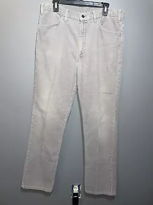 Vintage 70’s Men’s Levis Corduroy Pants Talon Zip White Tab Size 34x32 Gray Wide • $45