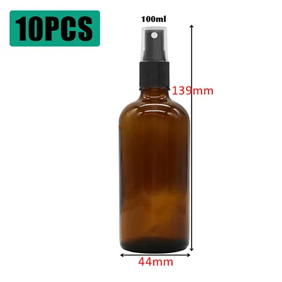 10pcs Amber Glass Spray Bottle Essential Oil Atomiser Mist Sprayer Container UK • £14.70