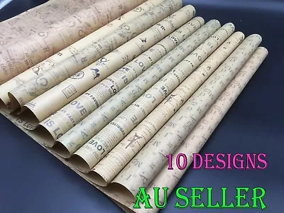 Wrapping Paper Wrap Gift Wrap Single Sided Christmas Kraft Paper Vintage AU • $5.95