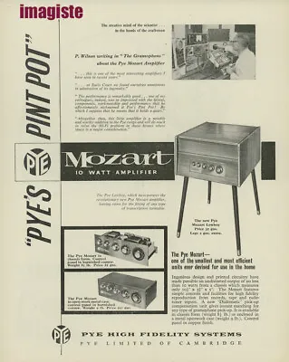 Original Vintage Ad (1958): Mozart Amplifier Pye / Walter 303 Tape Recorder • $15