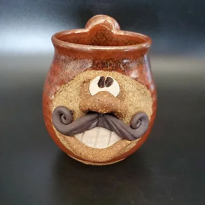 Stoneware Mustache Face Coffee Tea Mug/Cup • $12.99