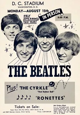 1966 The Beatles Ronettes Washington DC Poster Metal Fridge Magnet 2.7 X 4 8480 • $5.95
