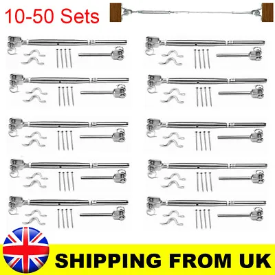 £152.59 • Buy Stainless Steel DIY Stair Balustrade Kit Cable Wire Jaw Swage Fork Turnbuckle UK
