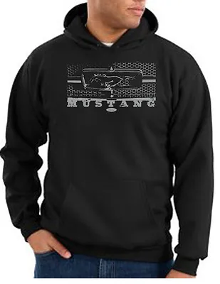 Mens Ford Mustang Hoodie Hooded Sweatshirt Legend Honeycomb Grille • $22.49