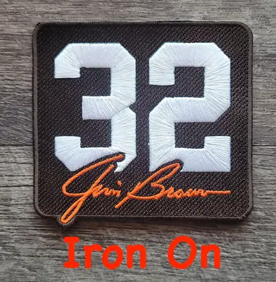 #32 Jim Brown Patch Iron On Memorial Cleveland Browns Football Jersey Patch • $12.95