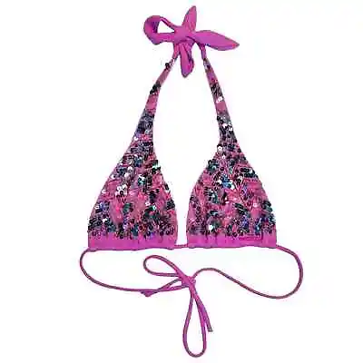 Y2K Victoria’s Secret Sequin Halter Swim Bikini Top Size Medium  • $25