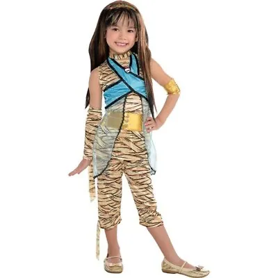 3pc Monster High CLEO DE NILE Cleopatra Egypt Wig Halloween Costume Child S 4-6 • $10