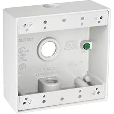 2-Gang Weatherproof Box Three 1/2 In. Outlets White Bronze • $18.39