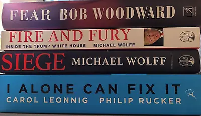 Donald Trump 4 Books Siege Fire And Fury I Alone Can Fix It Fear VG • $32.95