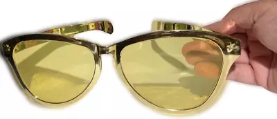 $8.99 • Buy JUMBO GOLD EYE FRAME GLASSES BIG Lenses Clown Elvis Funny Giant Joke Sunglasses