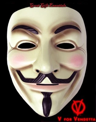 $12.95 • Buy V FOR VENDETTA Costume MASK LICENSED Guy Fawkes Occupy Anonymous Natalie NEW USA