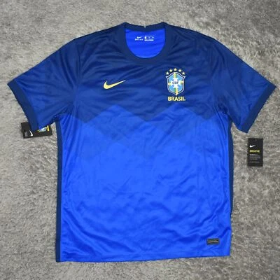 $26 • Buy Nike Men's Adult Sz XL Tee Shirt T Blue Dri Fit Brasil Jersey Athletic Casual Po