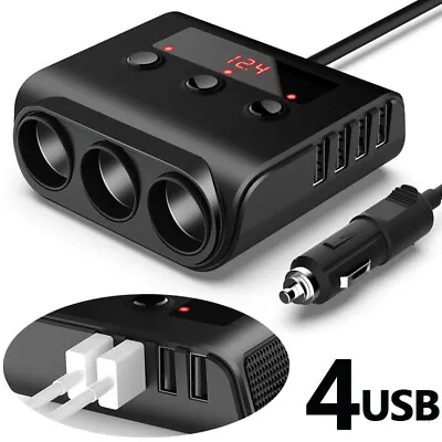 3 Way 12V 24V Multi Socket Car Cigarette Lighter Splitter USB Charger Adapter UK • £8.99