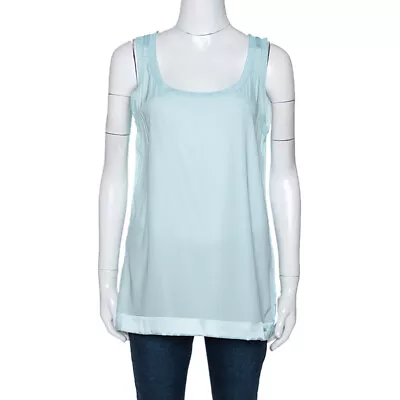 Missoni Pastel Blue Silk & Knit Sleeveless Scoop Neck Top M • $115.50