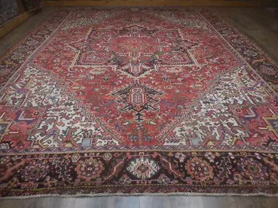 Turkish Vintage Rug Farmhouse HandMade Anatolian Geometric Rug 9.10x12.6 Ft • $0.99