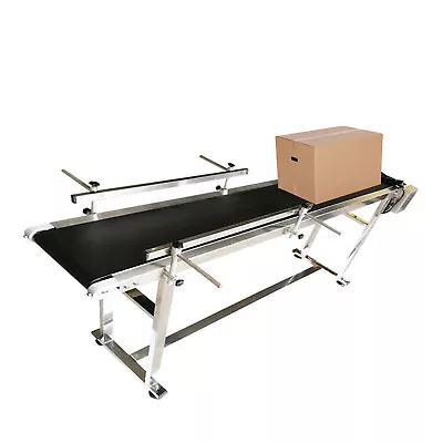 110V 60W 70.8 *7.8  Black PVC Conveyor With Double Guardrail Adjustable Speed • $539.09