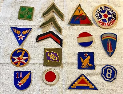 Lot Of 16 WW2 Embroidered US Military Patches • $17.50