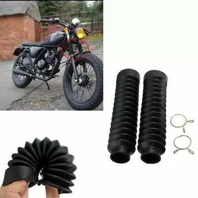 Motorcycle Fork Shock Absorber Dust Cover Front Rubber Gaiter Boots Gators Kit • $11.17