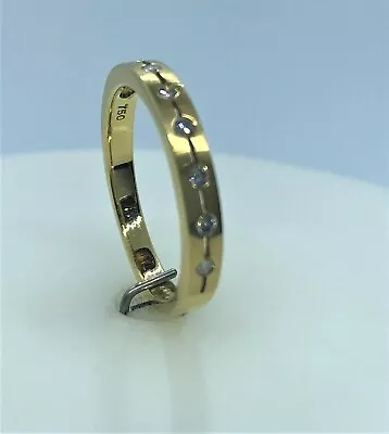 Hallmarked 18ct Diamond 7 Stone Tension Set Ring With Brushed Finish 3g 0.10ct • $478.69