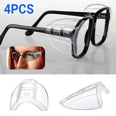 £4.81 • Buy 4X Clear Universal Flexible Protective Side Shields For Eye Glasses Safety