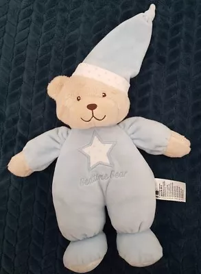 Mothercare Blue Bedtime Bear StarTeddy Soft Toy Comforter • £15