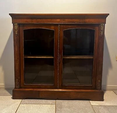 $1250 • Buy Antique Victorian Walnut Two Door Pier Cabinet/bookcase With Ormolu Mounts C1860