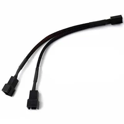 12  3-Pin To 2 X 3-Pin Computer Case Black Sleeved Fan Power Y-Splitter Cable • $5.99