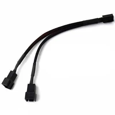 6  3-Pin To 2 X 3-Pin Computer Case Black Sleeved Fan Power Y-Splitter Cable • $6.99