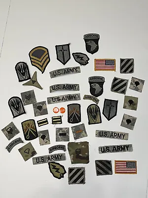 US Military 40+ Hook Closure Rank Insignia Patches Mixed Lot Some New/Some Used • $29.99