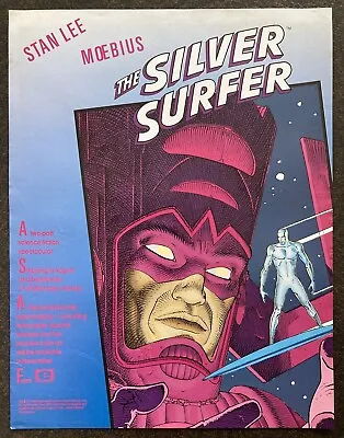 The Silver Surfer Stan Lee Moebius Poster 1988 Marvel Comics Promo Galactus Vtg • $9.99