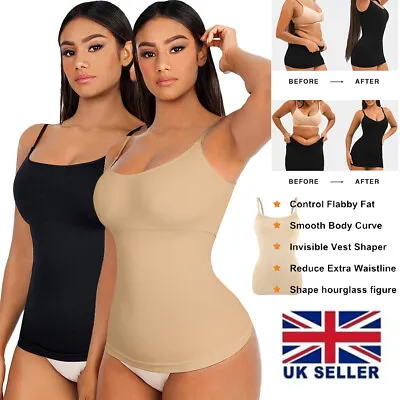 Women Tummy Control Slimming Vest Top Compression Seamless Camisole Body Shaper • £12.99