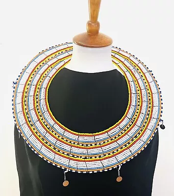 Authentic Maasai Beaded Tribal Multicolor Necklace • $70