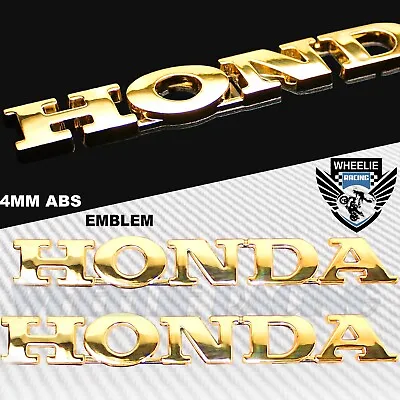 $17.98 • Buy X2 6  Chromed Gold 4mm Very 3d Emblem Decal Fairing/fender Sticker Honda Logo