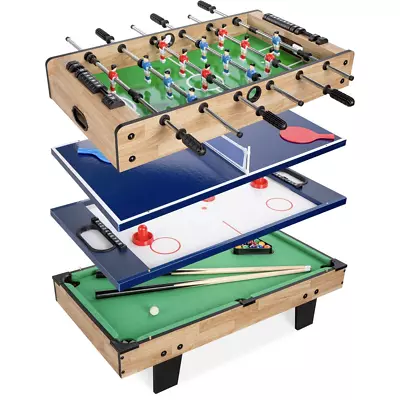 4-In-1 Multi Game Table Childrens Arcade Set W/ Pool Billiards Air Hockey Foo • $199.51