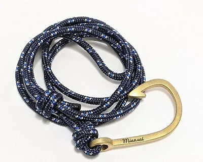 Miansai Men's Indigo Gold Plated Rope Adjustable Hook Bracelet 24 Inch • $82.80