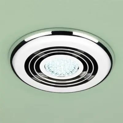 HiB Turbo High Extraction Bathroom Shower Inline Fan White Chrome LED Illuminate • £113