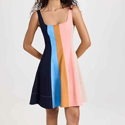 $189.95 • Buy STAUD Mini Wells Lightweight Cotton Poplin Dress Color Block Women's Size 4 NWT